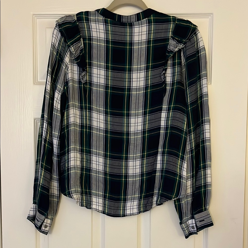 Loft Plaid Ruffle Blouse - Picture 3 of 3
